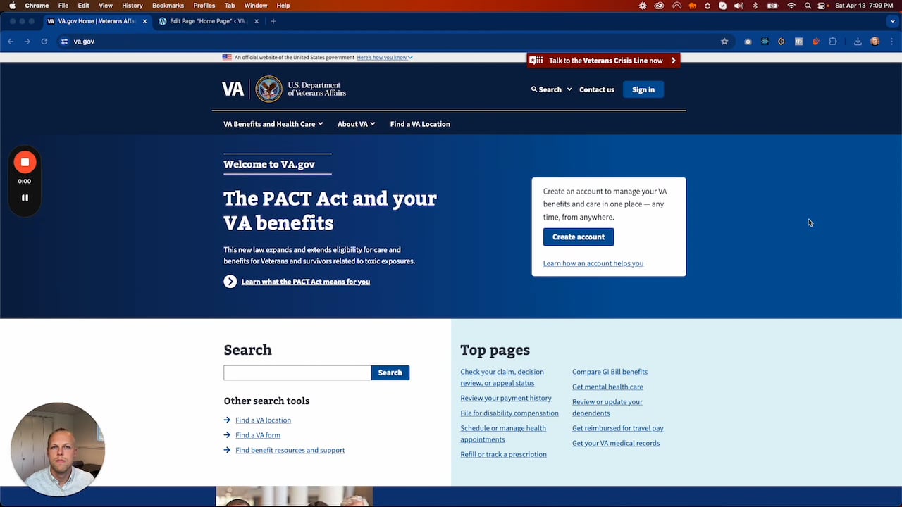 Using CivicPress to build the va.gov homepage