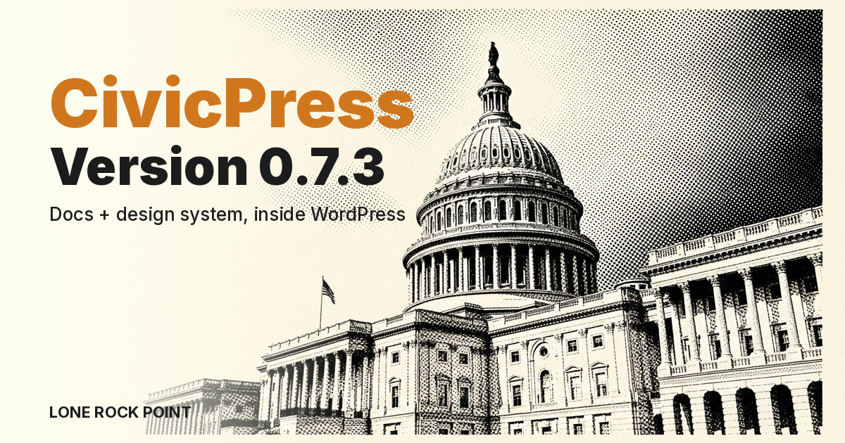 CivicPress 0.7.3: Documentation and the Design System, Now Inside WordPress